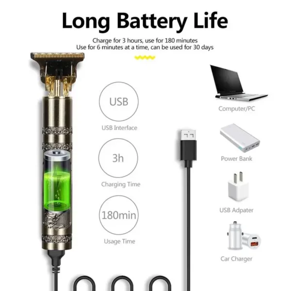 T9 USB Electric Hair Clipper Man Shaver Beard Trimmer 理发器 – Image 4