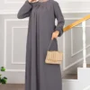 Women Eid Muslim Dress Ramadan Morocco Pleated Party Dresses Dubai Kaftan Islam Vestidos Arab Long Robe Solid Abaya Modest – Image 3