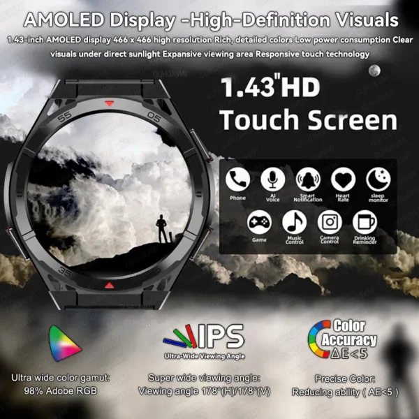 2025 New Original 10ATM Ultra GPS Smart Watches Mens Rugged Smart Watches Women Military Electronic Waterproof Digital Bracelet – Image 4