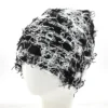 2024New Hip Hop Balaclava Distressed Knitted Caps Mask Women Outdoor Camouflage Fleece Fuzzy Ski Balaclava Beanies Women Men Hat – Image 4