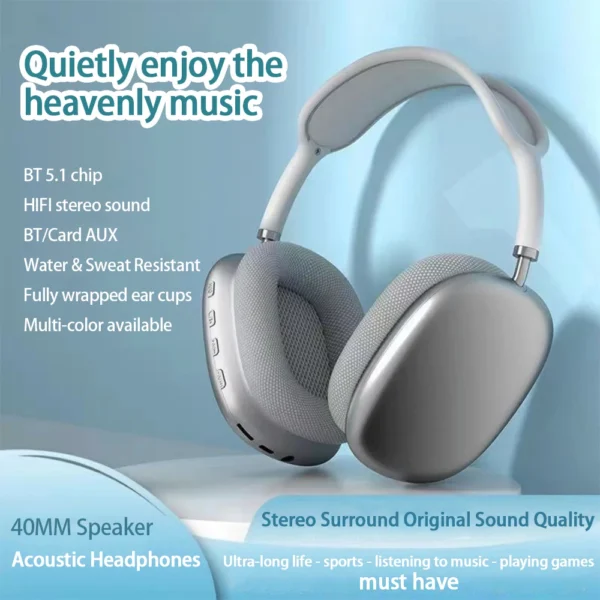P9 Wireless Bluetooth Headset Outdoor Sports Gaming Wireless Headphones with Mic Noise Cancelling Earbuds Bluetooth Earphones – Image 2