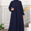 Women Eid Muslim Dress Ramadan Morocco Pleated Party Dresses Dubai Kaftan Islam Vestidos Arab Long Robe Solid Abaya Modest – Image 2