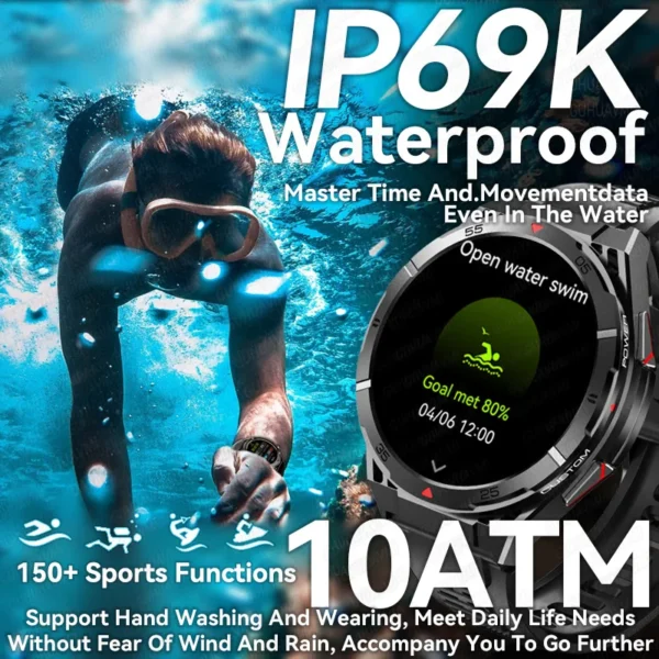 2025 New Original 10ATM Ultra GPS Smart Watches Mens Rugged Smart Watches Women Military Electronic Waterproof Digital Bracelet – Image 2