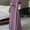 ZANZEA Spring Lace Crochet Maxi Dress Muslim Turkey Abaya Elegant Loose Vestidos Women Long Sleeve O Neck IsIamic Robe Kaftan