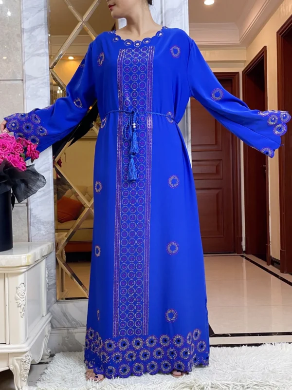 2024 Autumn Women Elegant Dresses Dubai Party Outfits Long Sleeve Dashiki Muslim Women High-grade Comfort Fabric African Abaya – Image 2