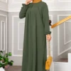 Women Eid Muslim Dress Ramadan Morocco Pleated Party Dresses Dubai Kaftan Islam Vestidos Arab Long Robe Solid Abaya Modest – Image 4