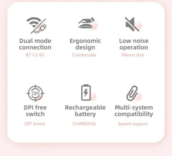 Rechargeable Wireless Bluetooth Mouse Ergonomic – Image 7