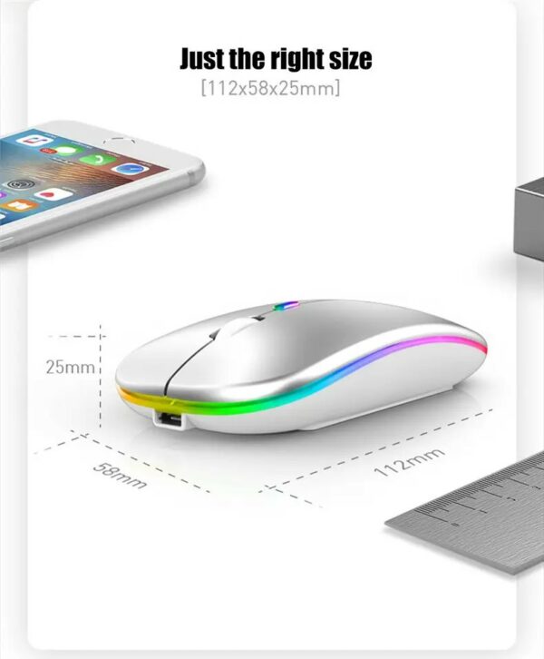 Rechargeable Wireless Bluetooth Mouse Ergonomic – Image 9