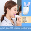 Adult U-shaped electric toothbrush Sonic soft hair men's and women's beauty dental instrument body washing charging automatic timing dental cleaner – Image 9