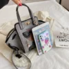Fashion Personality Beauty Shoulder Bag Women's Pearl Crossbody Bag PU Leather Handbags and Purses Female Stone Pattern Clutchs – Image 6