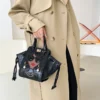 Fashion Personality Beauty Shoulder Bag Women's Pearl Crossbody Bag PU Leather Handbags and Purses Female Stone Pattern Clutchs – Image 4