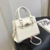 Simple solid color handbag versatile shoulder messenger bag – Image 4