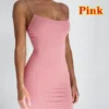 Summer Spaghetti Strap Mini Dress 2024 Women Sexy Bodycon Club Party Dresses Short Female Camisole Solid Black Sheath Sundress – Image 6