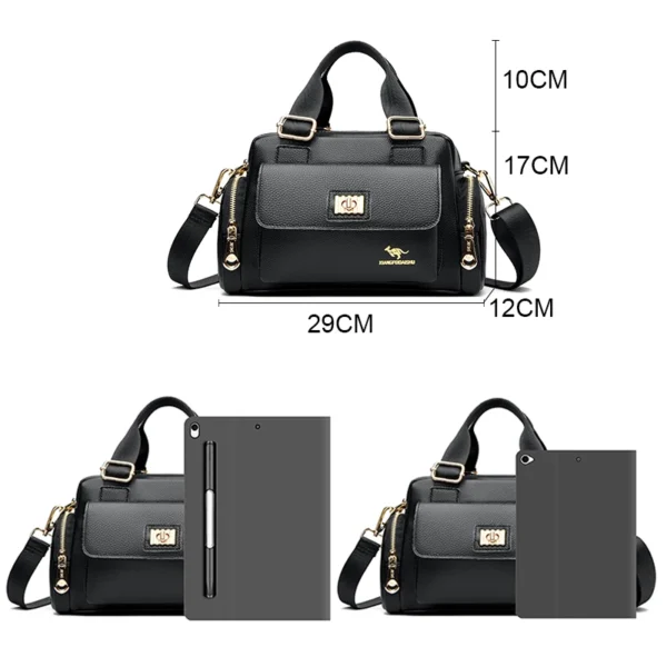 Luxury Brand Handbag High Quality Women's Shoulder Bags Fashion Designer Large Capacity Soft Leather Locomotive Bag Sac A Main – Image 2