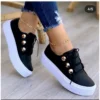 New White Shoes Women 2023 Fashion Round Toe Platform Shoes Size 43 Casual Shoes Women Lace Up Flats Women Loafers Zapatos Mujer – Image 4
