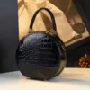 Original Crocodile Grain Women Handbags Small Round Bag Female genuine Leather Fashion Crossbody Bag Shoulder Messenger Bags – Image 6