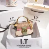 Trend Small Square Bag for Women 2024 New Fashionable Rose Red Handheld Small Bag Premium Single Shoulder Crossbody Bag – Image 4