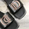 Women Luxury Fashion Single Band Slides Minimalist Plain Outdoor Flat Sandals 2023 Summer New Sandy Beach Slippers Open Toe Shoe – Image 5
