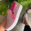 2022 New Fashion Loafers Shiny Rhinestone Zipper Shoes Women's Outdoor Casual Shoes Women Women's Thick Sole Vulcanized Shoes – Image 5