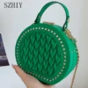Hand Bags for Women 2023 New Luxury Designer Handbags Party One Shoulder Rivet Rhinestone Crossbody Purse Small Wedding Purse