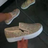 2022 New Fashion Loafers Shiny Rhinestone Zipper Shoes Women's Outdoor Casual Shoes Women Women's Thick Sole Vulcanized Shoes – Image 6