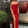 Nibber red black New year christmas party long dresses women spring Basic bodycon lace up stretch Slim midi dresses femme
