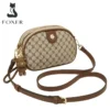 FOXER Monogram Women's Gift Messenger Bag PVC Small Phone Shoulder Bag Lady Fashion PVC Zipper Crossbody Bags