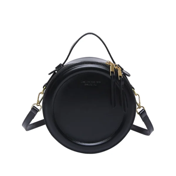 Round Leather Crossbody Bags For Women Luxury High Quality Handbags Women Bags Designer Shoulder Bag Female Retro Clutch Purses – Image 5