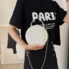 Hand Bags for Women 2023 New Luxury Designer Handbags Party One Shoulder Rivet Rhinestone Crossbody Purse Small Wedding Purse – Image 6