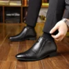 Retro Men Ankle Boots Luxury High-top Men Leather Shoes High Quality Non-Slip Motorcycle Boots Fashion Zipper Men Boots Big Size – Image 5