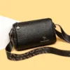 High Quality Genuine Leather Women Handbag Luxury Cowhide Messenger Bag Ladies Tote Black Fashion Female Shoulder Crossbody Bag – Image 2
