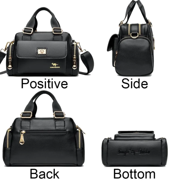 Luxury Brand Handbag High Quality Women's Shoulder Bags Fashion Designer Large Capacity Soft Leather Locomotive Bag Sac A Main – Image 3