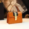 Genuine Leather Women's Handbags Luxury Fashion Lady Buckle Shoulder Crossbody Bag Crocodile Pattern Small Square Messenger Bags – Image 4