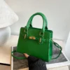 Simple solid color handbag versatile shoulder messenger bag – Image 5