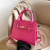 Simple solid color handbag versatile shoulder messenger bag – Image 2