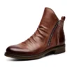 Men's Work Boots New Chelsea Boots Leather Ankle Boots Double Side Zipper Non-slip Shoe for Men Platform Boots Zapatos De Hombre – Image 6